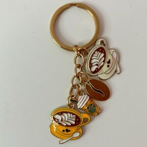 Handmade Coffee Lovers Charm Keychain.